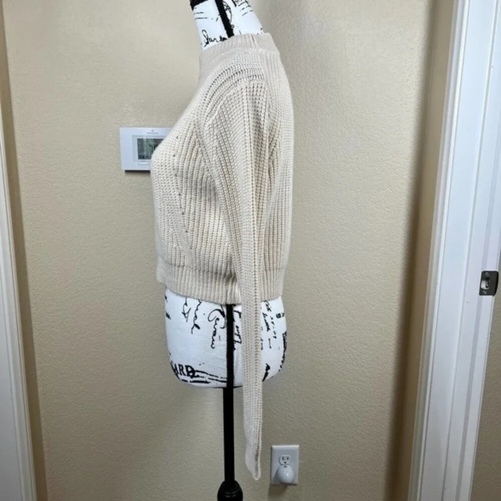 Kendall & Kylie cream sweater women crop knit long sleeve sweater size S - Picture 9 of 12